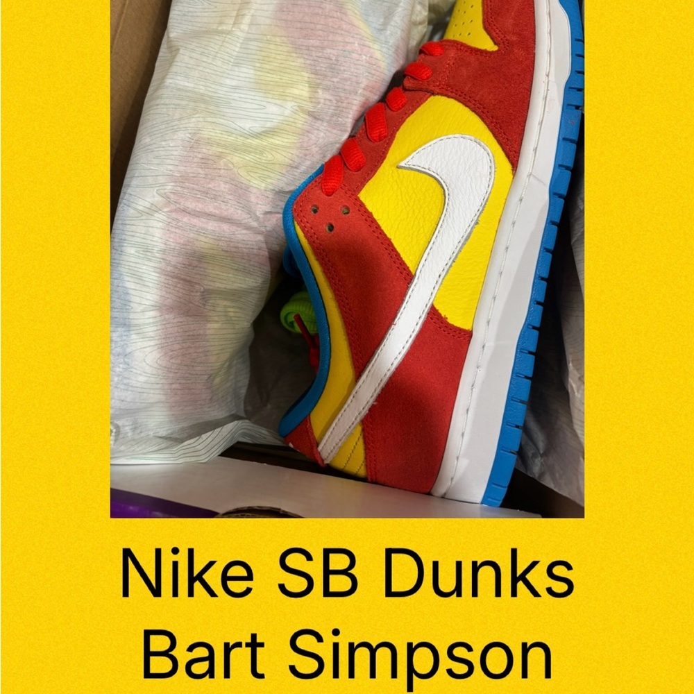 Nike SB Dunks Red Yellow Blue Sneakers